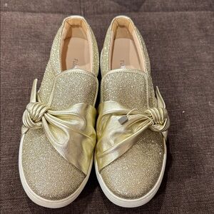 Florens Made in Italy Gold Sparkle Sneakers